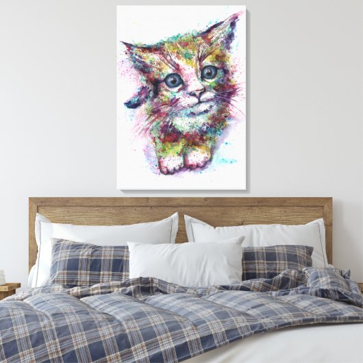Cat abstract Fantasy Canvas Afdruk (Insitu (Slaapkamer))