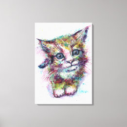 Cat abstract Fantasy Canvas Afdruk