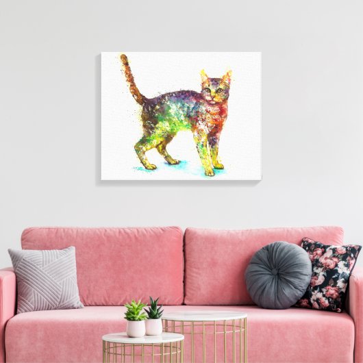 Cat abstract Fantasy Canvas Afdruk (Insitu (Woonkamer))
