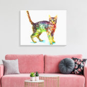 Cat abstract Fantasy Canvas Afdruk (Insitu (Woonkamer))