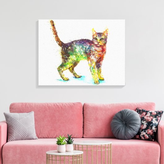 Cat abstract Fantasy Canvas Afdruk (Insitu (Woonkamer))