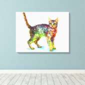 Cat abstract Fantasy Canvas Afdruk (Insitu (Houten vloer))