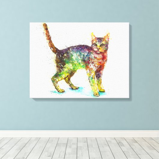 Cat abstract Fantasy Canvas Afdruk (Insitu (Houten vloer))