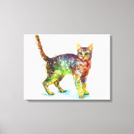 Cat abstract Fantasy Canvas Afdruk