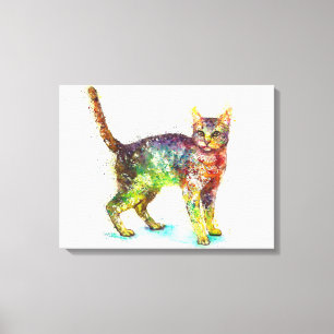 Cat abstract Fantasy Canvas Afdruk