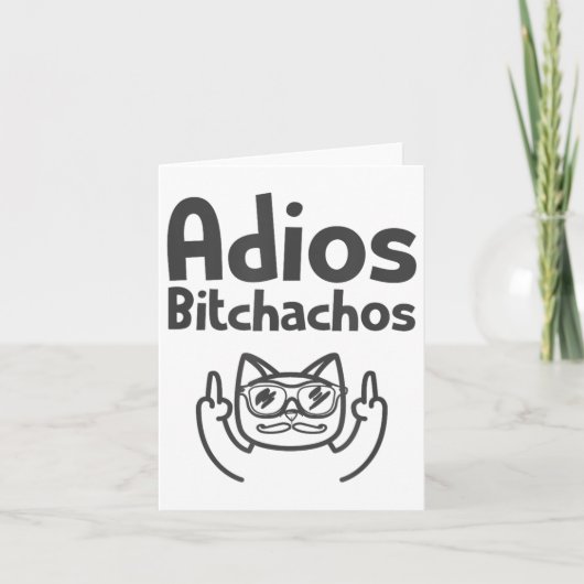 Cat Adios Achos Swea Cinco de Mayo Middelvinger _ Kaart (Voorkant)
