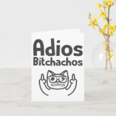 Cat Adios Achos Swea Cinco de Mayo Middelvinger _ Kaart (Gele Bloem)