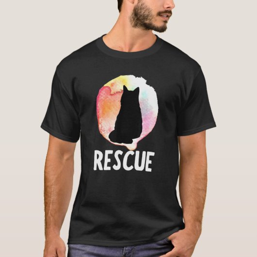 Cat Adoption Design  Retro Sunset Rescue 1 T-shirt (Voorkant)
