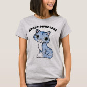 CAT ADOPTION T-SHIRTS, ADOPT PURE LOVE T-SHIRT (Voorkant)