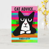 CAT ADVICE FUNNY PANDA KAT BIRTHDAY GREETING KAART (Gele Bloem)