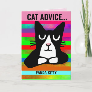 CAT ADVICE FUNNY PANDA KAT BIRTHDAY GREETING KAART