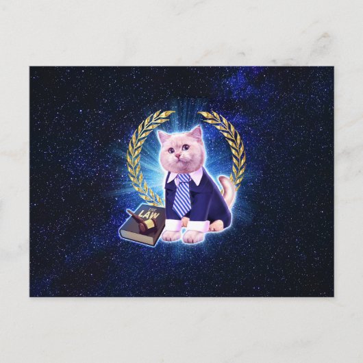 Cat advocate in de ruimte briefkaart (Voorkant)