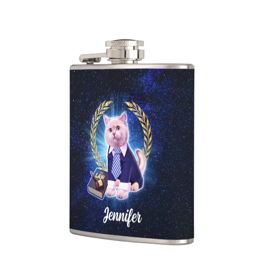 Cat advocate in de ruimte heupfles (Links)