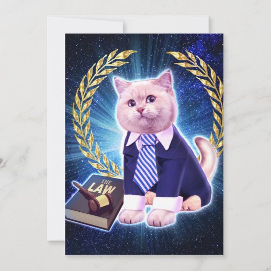 Cat advocate in de ruimte kaart (Achterkant)