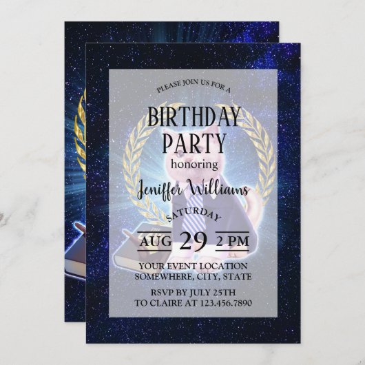 Cat advocate in de ruimte kaart (Voorkant / Achterkant)