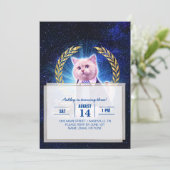Cat advocate in de ruimte kaart (Staand voorkant)
