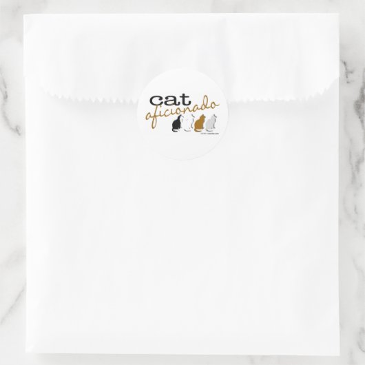 Cat Aficionado Ronde Sticker (Tas)