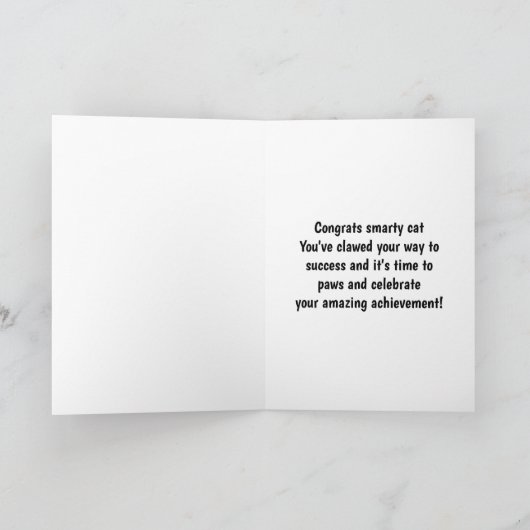 Cat Afstuderen gepersonaliseerd Kaart (Binnen)