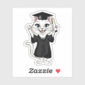 Cat Afstuderen Sticker (Vel)