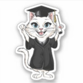 Cat Afstuderen Sticker (Voorkant)