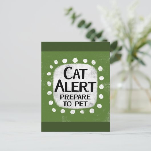 Cat Alert-Briefkaart Briefkaart (Staand voorkant)
