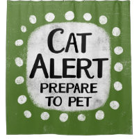 Cat Alert Douchegordijn