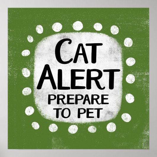 Cat Alert Poster Wall Art (Voorkant)
