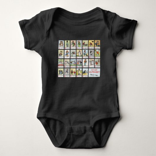 Cat Alphabet, Louis Wain Baby Bodysuit (Voorkant)