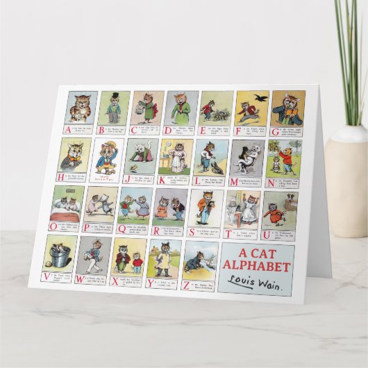 Cat Alphabet, Louis Wain Card Kaart (Voorkant)