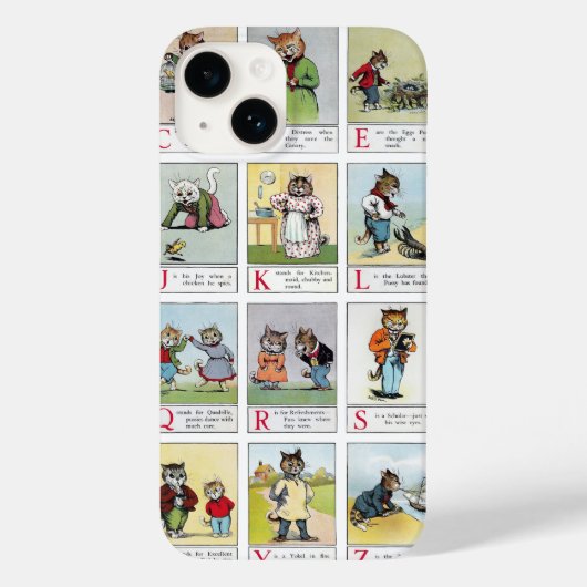Cat Alphabet, Louis Wain Hoesje-Mate iPhone Case (Achterkant)