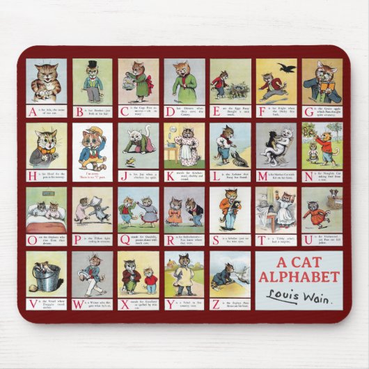 Cat Alphabet, Louis Wain Muismat (Voorkant)