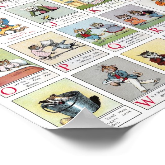 Cat Alphabet, Louis Wain Poster (Hoek)