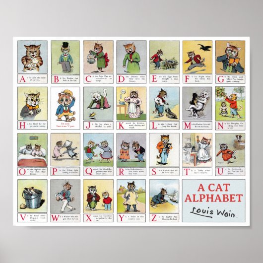 Cat Alphabet, Louis Wain Poster (Voorkant)