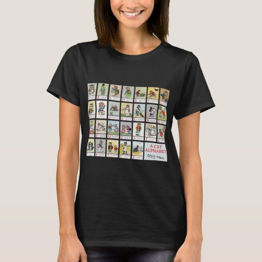 Cat Alphabet, Louis Wain T-shirt (Voorkant)
