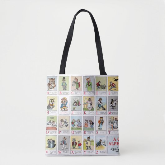 Cat Alphabet, Louis Wain Tote Bag (Voorkant)