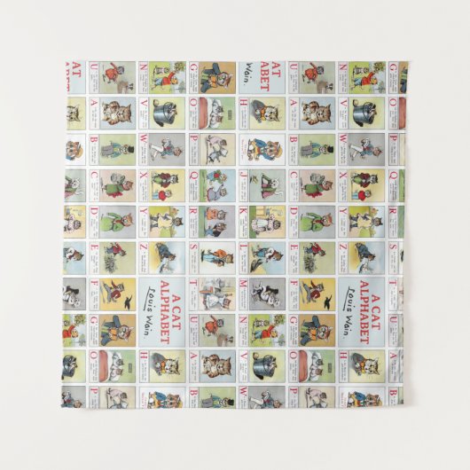 Cat Alphabet, Louis Wain Wandkleed (Voorkant (horizontaal))