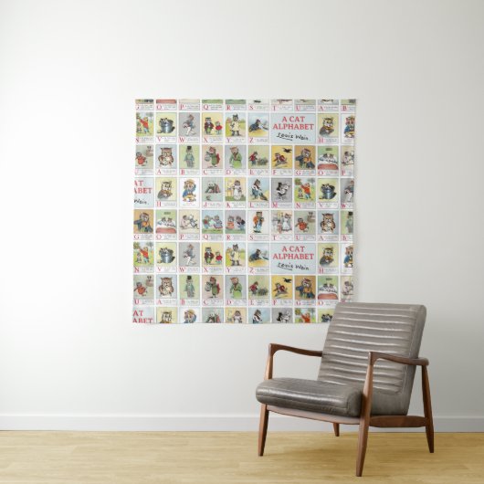 Cat Alphabet, Louis Wain Wandkleed (In situ)
