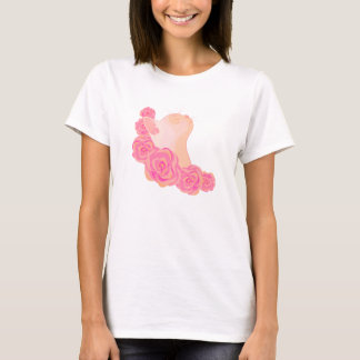 Cat among roses t-shirt