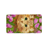 Cat Amongst the Flowers by Louis Wain Etiket (Voorkant)
