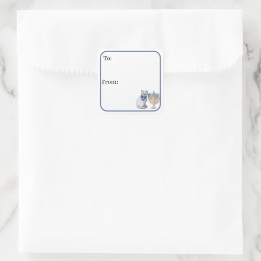 Cat and a Menorah Sticker (Tas)