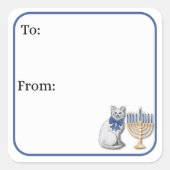 Cat and a Menorah Sticker (Voorkant)