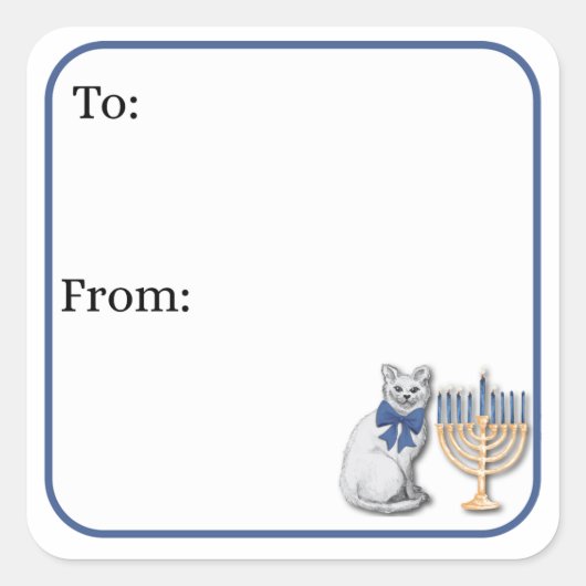 Cat and a Menorah Sticker (Voorkant)