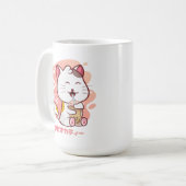 Cat and Boba Milk Tea Anime Kawaii Coffee Mok (Voorkant links)
