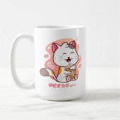 Cat and Boba Milk Tea Anime Kawaii Coffee Mok (Links)