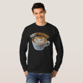 Cat And Cappucino Makes Catpuccino In A Cup On Pur T-shirt (Voorkant volledig)