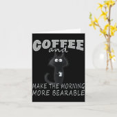 Cat And Coffee Tee Design, Funny-cat Morning Humor Kaart (Gele Bloem)