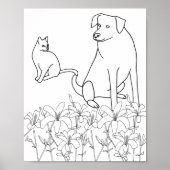 Cat and Dog beroemd gemaakt door Lily Flowers, Out Poster (Voorkant)