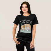 Cat and dog best friends forever Tri-Blend shirt (Voorkant volledig)