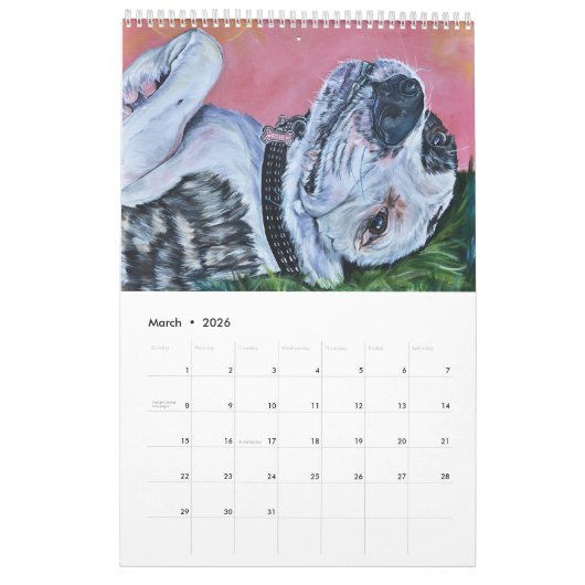 Cat and Dog Calendar 2026 Kalender (Mar 2026)