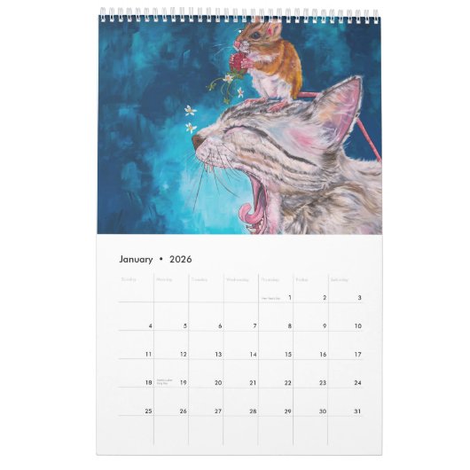 Cat and Dog Calendar 2026 Kalender (Jan 2026)